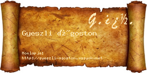 Gyeszli Ágoston névjegykártya